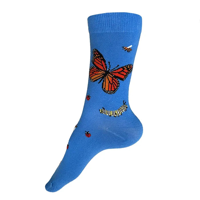 Butterfly & Bug Socks | Spring Blue