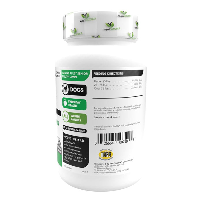 Canine Plus Senior Multivitamin Formula for Older Dogs, 60 Chewable Tablets - 015VS-090086F-060 - 3