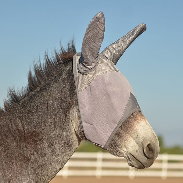 Cashel Crusader Fly Mask for Mules & Donkeys with Ears, UV Protection & Soft Mesh Comfort - QL1DL - XXSmall (27") - 1