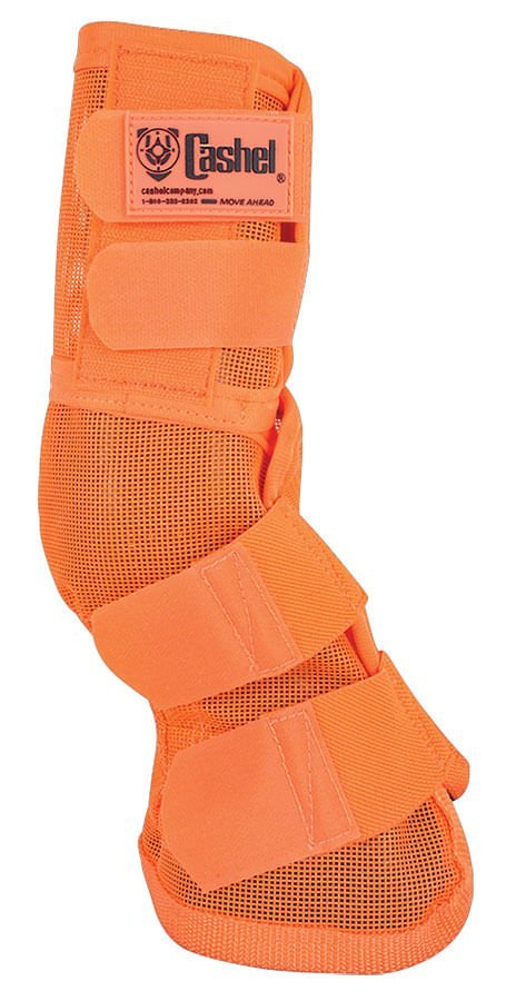 Cashel Crusader Horse Fly Boots Contoured Fit Leg Guards, Set of 2 - QLDJ - Animal Rescue Orange - Cob/Arabian - 2 Pack - 1