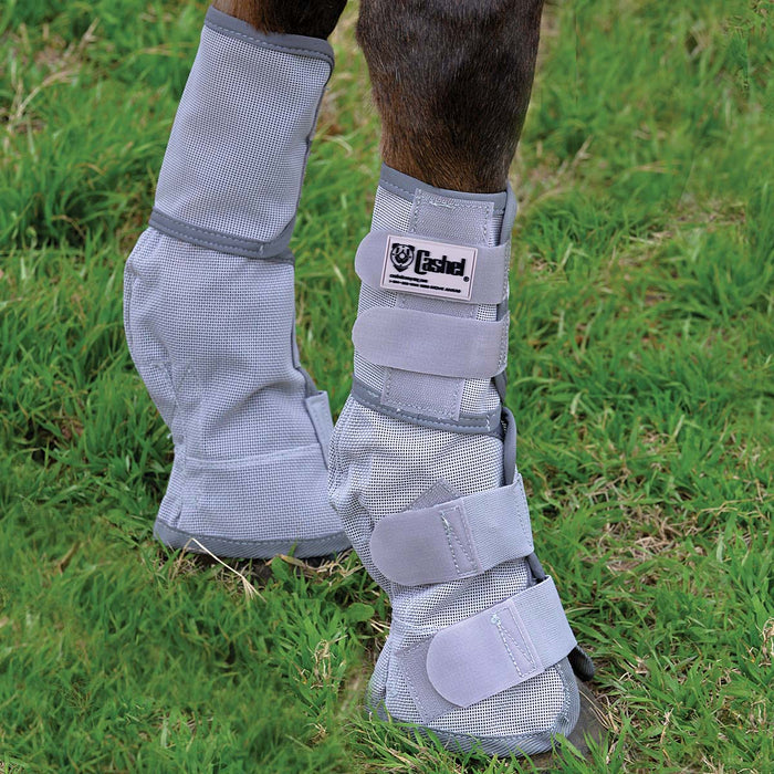 Cashel Crusader Horse Fly Boots Contoured Fit Leg Guards, Set of 2 - QLDJ - Animal Rescue Orange - Cob/Arabian - 2 Pack - 2