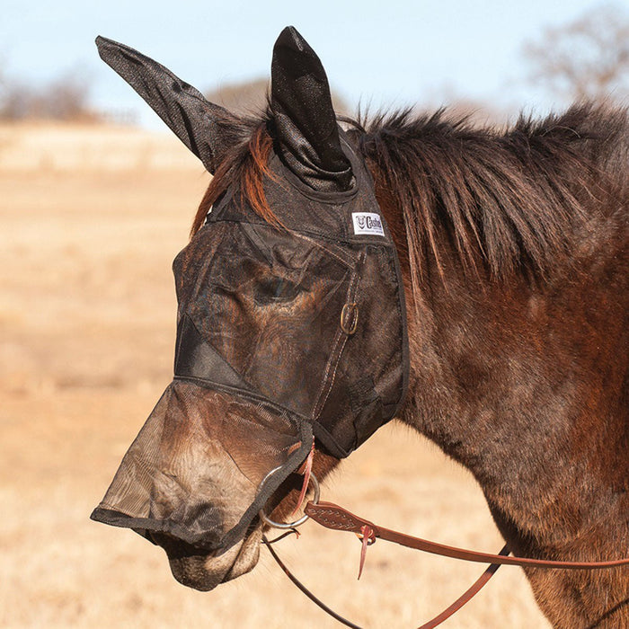 Cashel Quiet Ride Fly Mask with Long Nose & Mule Ears - QL1K4 - Mule Weanling - Black - 1