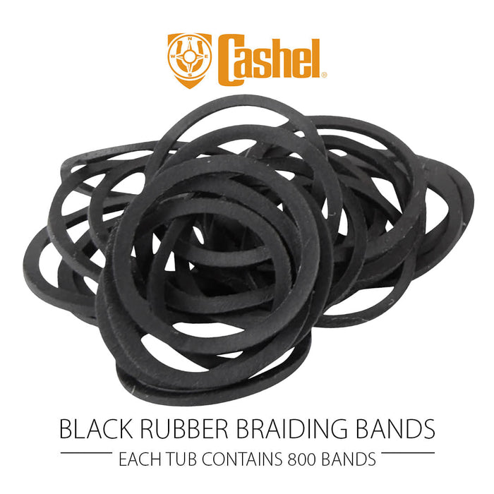 Cashel Rubber Braiding Bands, 800 count - QL1B - Black - 2