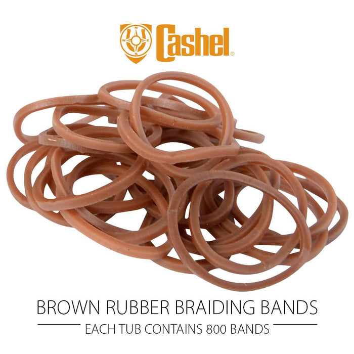 Cashel Rubber Braiding Bands, 800 count - QL1C - Brown - 4