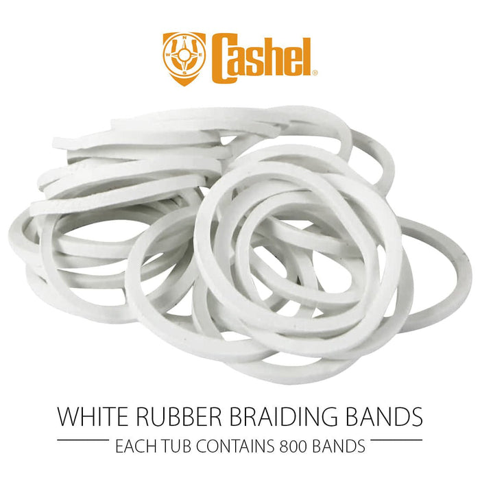 Cashel Rubber Braiding Bands, 800 count - QL1D - White - 8