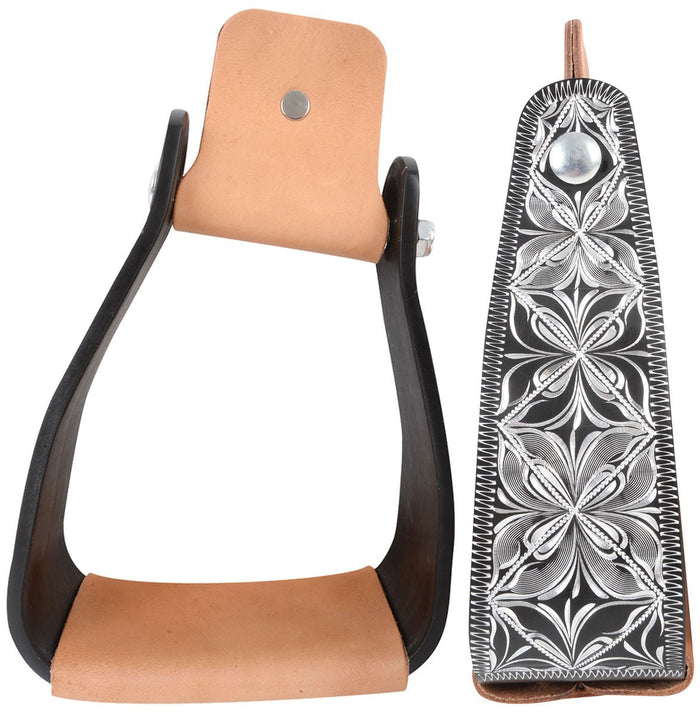 Cashel Slanted Engraved Stirrups - QL17 - Black - 1