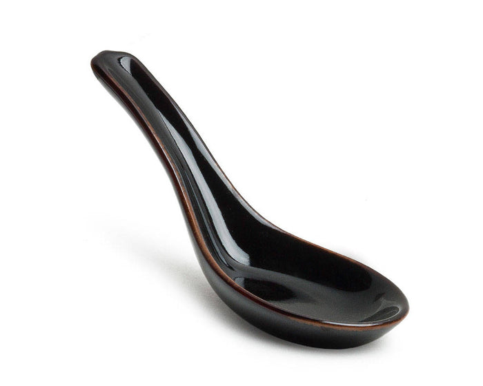 Ceramic Soup Spoon | Black and brown