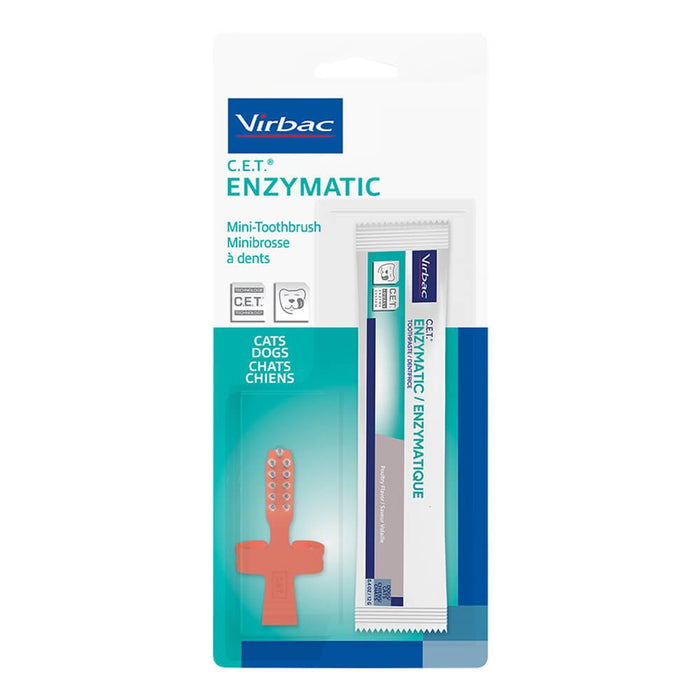 C.E.T. Mini - Toothbrush with Poultry Toothpaste for Dogs & Cats - 018VR-CET302 - Varies - Poultry - 1