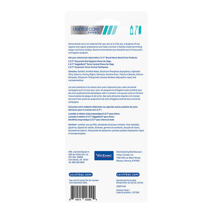 C.E.T. Mini - Toothbrush with Poultry Toothpaste for Dogs & Cats - 018VR-CET302 - Varies - Poultry - 2