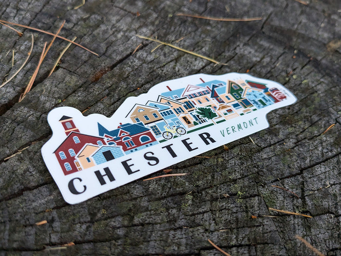 Chester Vermont Cityscape Waterproof Sticker