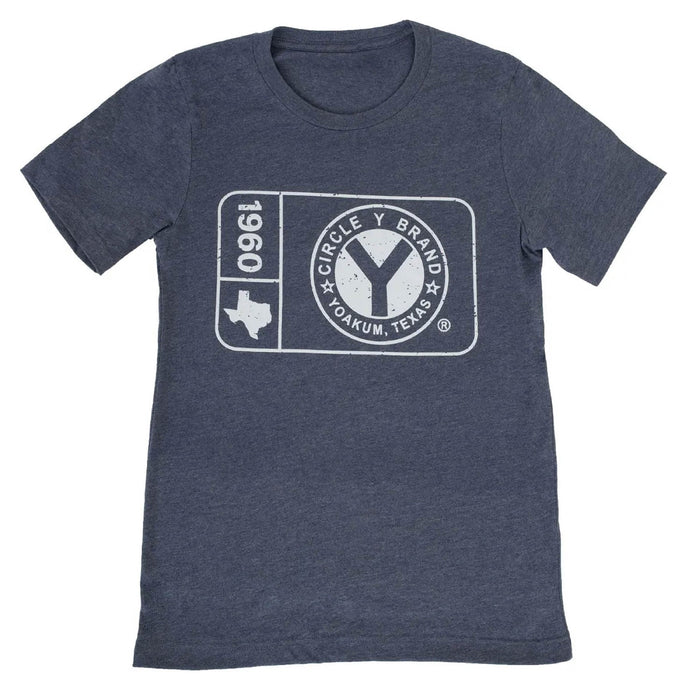 Circle Y Men's Patch Logo Tee - RD1K9 - Navy - M - 1