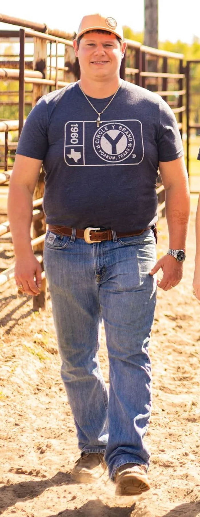 Circle Y Men's Patch Logo Tee - RD1K9 - Navy - M - 2