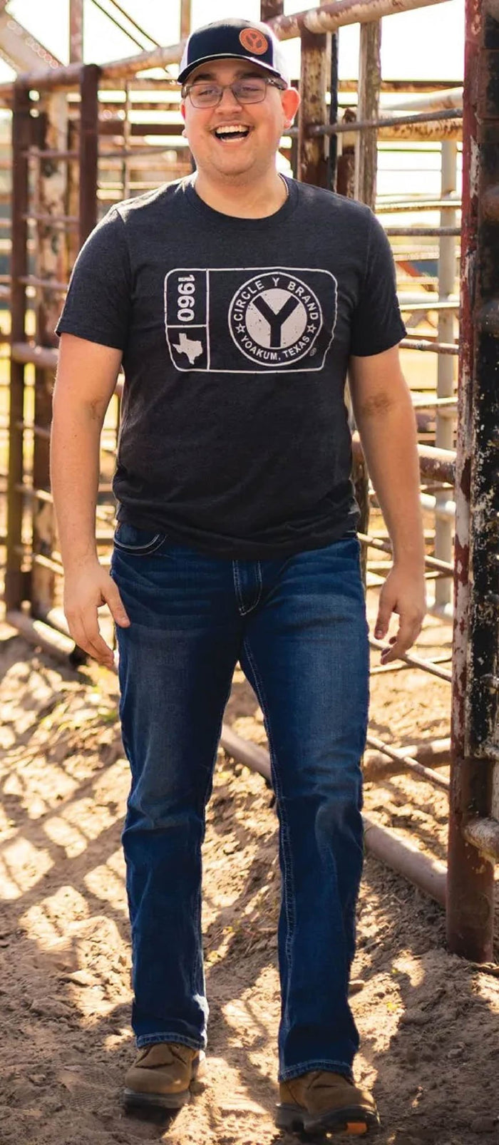 Circle Y Men's Patch Logo Tee - RD1KD - Grey - S - 4