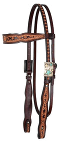 Circle Y Saturn Rising Leather Browband Headstall, Full - RD1FQ - Vintage Brown - Full - 1