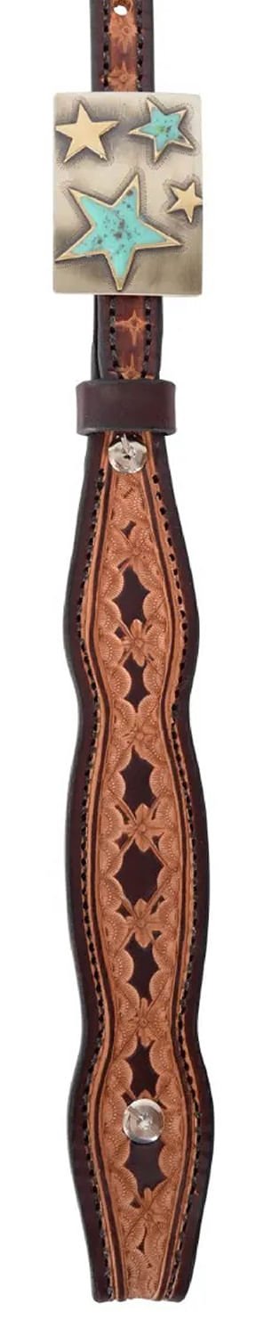 Circle Y Saturn Rising Leather Browband Headstall, Full - RD1FQ - Vintage Brown - Full - 4