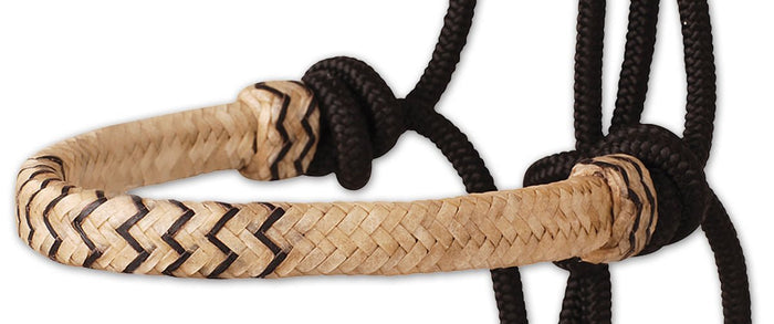 Classic Equine Braided Rawhide Nylon Rope Halter - CR8V - Natural - 6