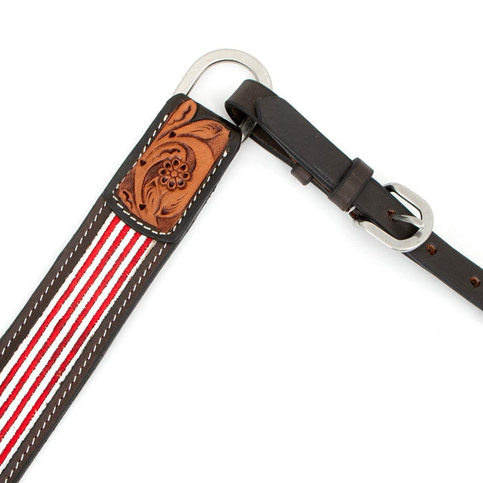 Cody Pro Stars & Stripes Breast Collar with Floral Tooling - BUFW7 - Brown - Horse - 4