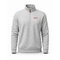 Collars & Co. Beta Theta Pi Heather Cloud Cotton Quarter Zip Pullover Light Grey