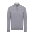 Collars & Co. Psi Upsilon Grey Melange Cashmere Touch Australian Merino Quarter Zip Sweater