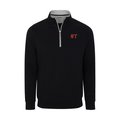 Collars & Co. Psi Upsilon Heather Cloud Cotton Quarter Zip Pullover Black with Light Grey Trim