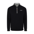 Collars & Co. Sigma Alpha Mu Heather Cloud Cotton Quarter Zip Pullover Black with Light Grey Trim