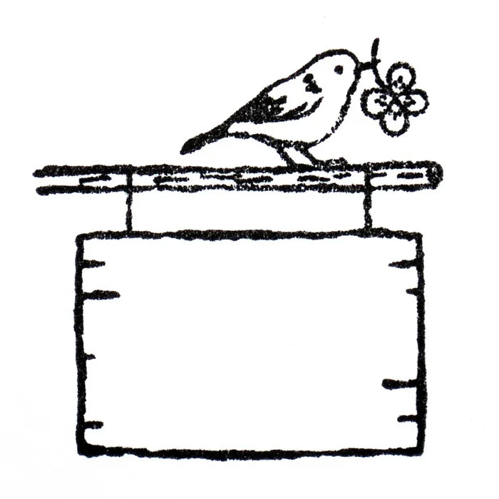 Cozyca Midori Asano Stamp | Bird on Sign