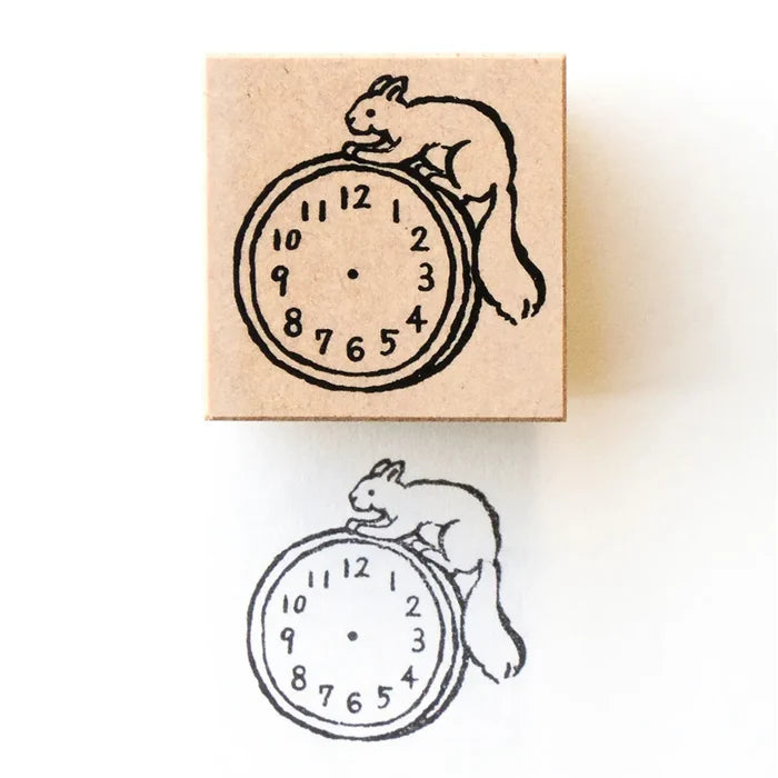 Cozyca Midori Asano Stamp | Squirrel O'Clock
