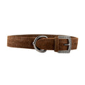 Crystal Buckle Made in USA Leather Dog Collar - LY12 - Chocolate - 5
