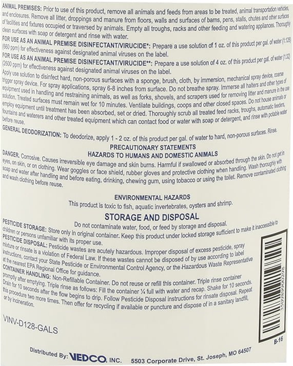 D - 128 Disinfectant, gallon - VEDAM - 2