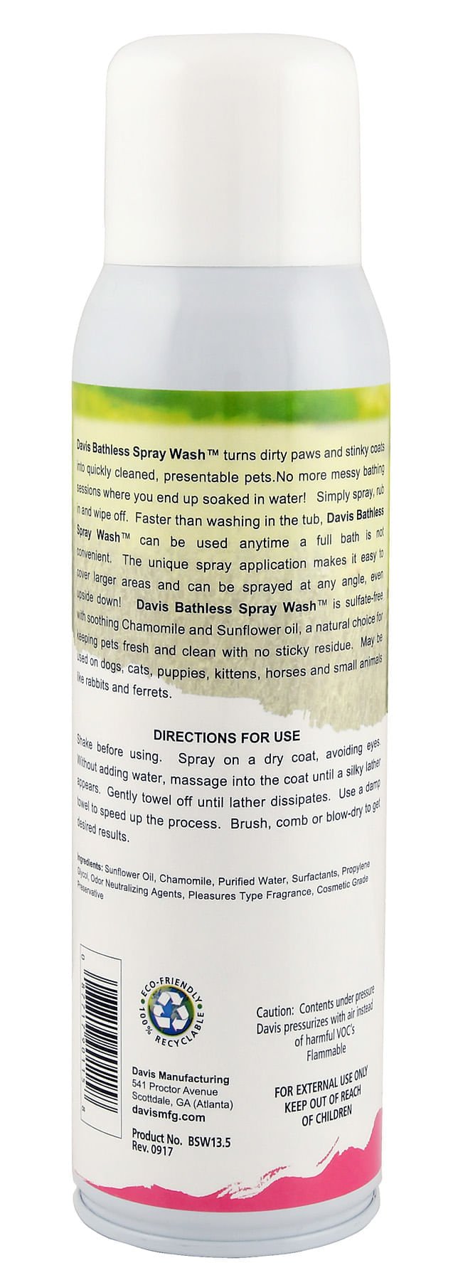 Davis Bathless Spray Wash, 13.5 oz - DAV1AZ - 2