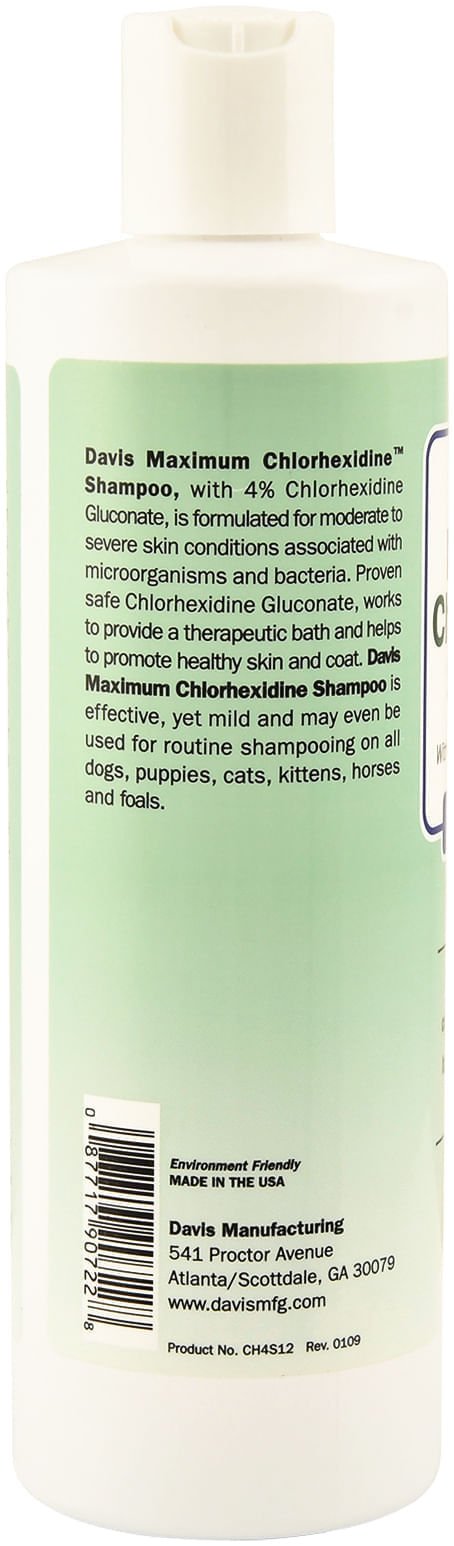 Davis Maximum Chlorhexidine (4%) Pet Shampoo - DAVC2 - 12 oz Maximum (4%) Chlorhexidine Shampoo - 5