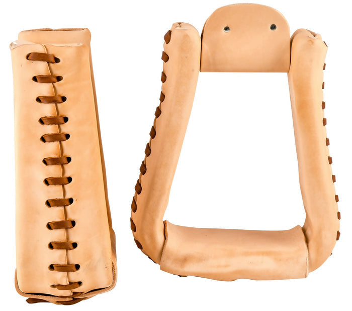 Deep Roper Stirrups, Leather, Pair - J5SC - Leather - 1