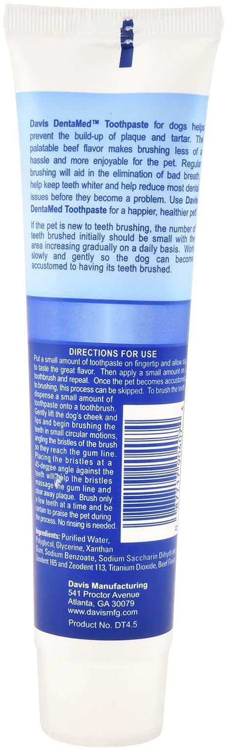 DentaMed No Rinse Dog Toothpaste, 4.5 oz – Beef Flavor for Plaque, Tartar & Fresh Breath - DAVAW - Beef - 4.5 oz - 2