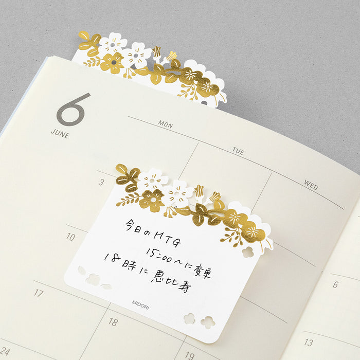Die-Cut Sticky Note | Gold Foil Flower