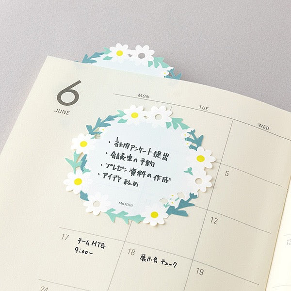 Die-Cut Sticky Note | White Wreath