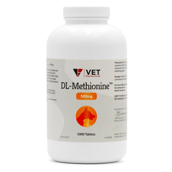 DL Methionine Tablets Urinary pH Support for Dogs & Cats - VB17 - 500mg - 1000ct - 7