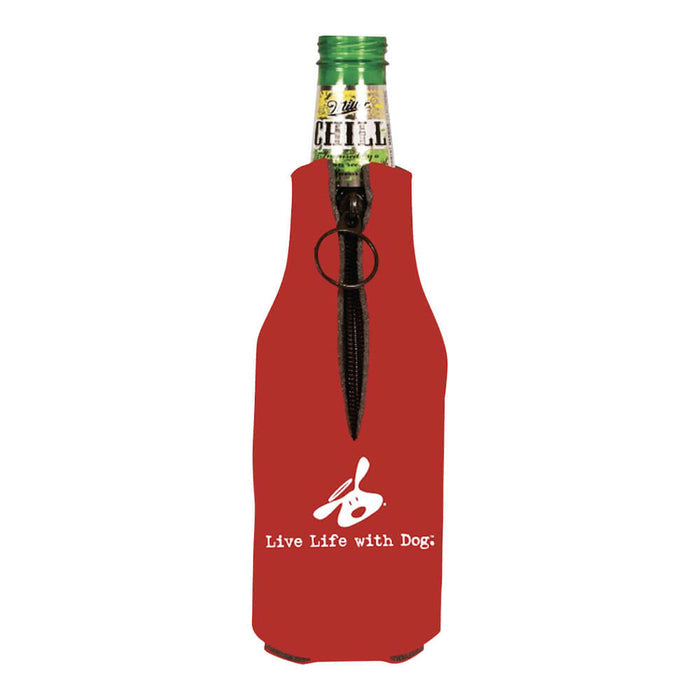 Dog is Good Bottle Koozie, Never Drink Alone, Red - 080DIG-38208 - 2