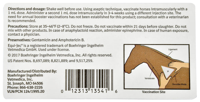 Equi - Jec WNV Vaccine for Horses - A9CQ - 1 Dose - 2