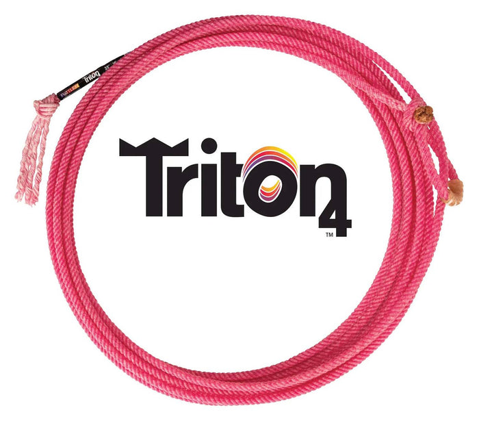 Equibrand Rattler Triton 4-Strand Team Rope – Pink, Head & Heel Rope for Team Roping - CR1GB - XXSoft - 30 ft Head Rope - Pink - 1