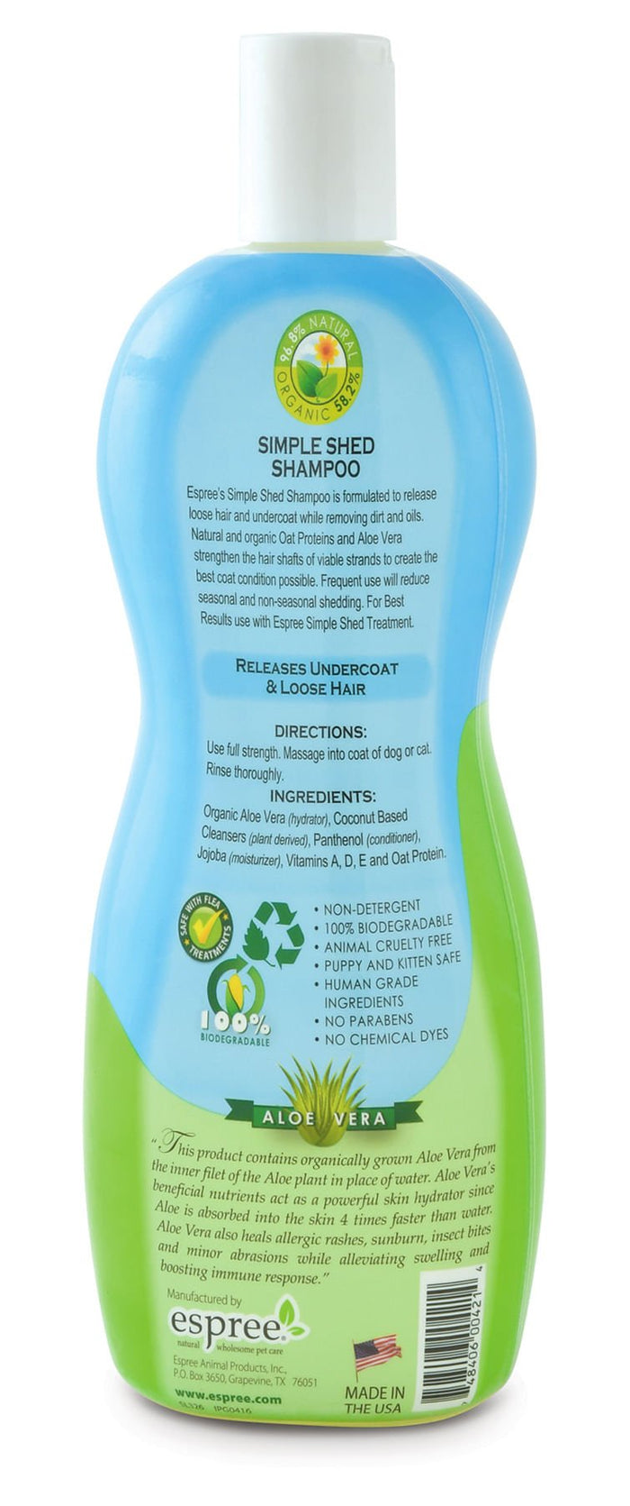 Espree Simple Shed Pet Shampoo with Aloe Vera - ENAP - 4