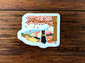 Fall Foliage Pup Waterproof Sticker
