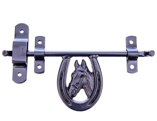 Fancy Horse Head Barn Door Latch, Black - IPMAA - 1
