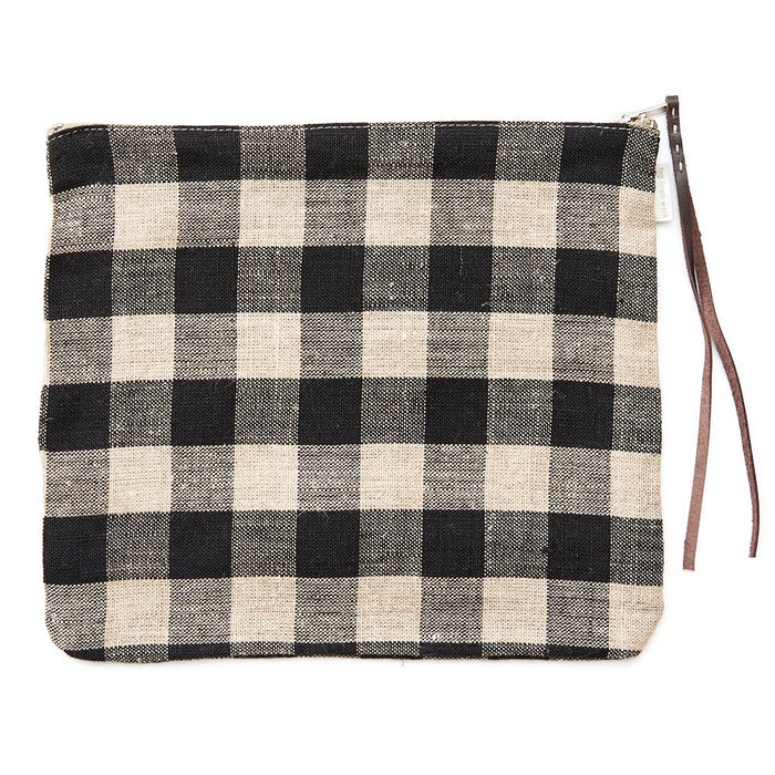 Fog Linen Canna Pouch | Natural Check