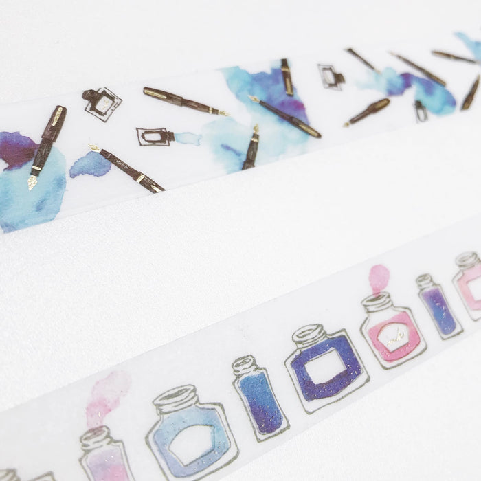 Fountain Pen w Foil Washi Tape by Rigaro Piparo