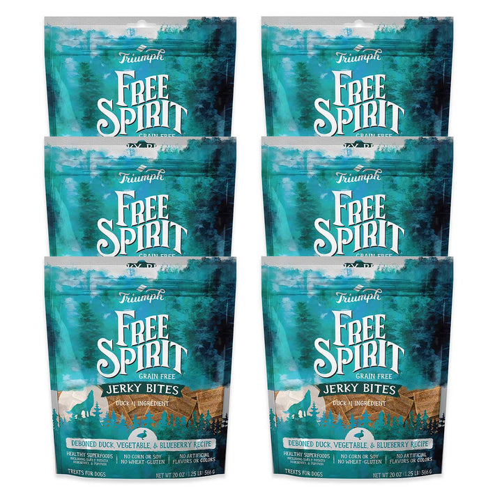 Free Spirit Deboned Jerky Bites Dog Treats, 20 oz - SUS49-6PK - 20 oz - Duck - 6 - 10