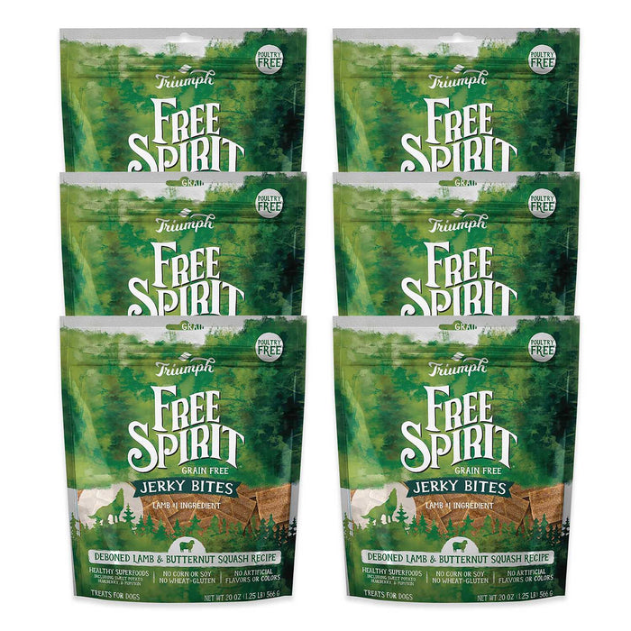 Free Spirit Deboned Jerky Bites Dog Treats, 20 oz - SUS4A-6PK - 20 oz - Lamb - 6 - 12