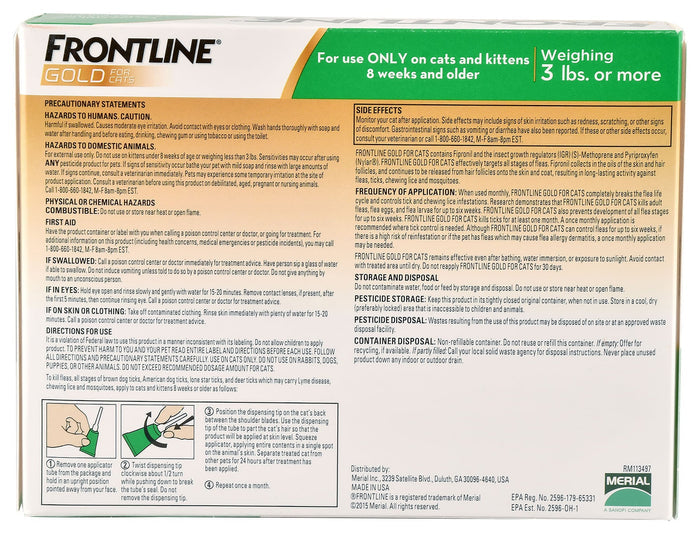 Frontline Gold for Cats - WVAK - 6 Month Dose (6 pk) - 2