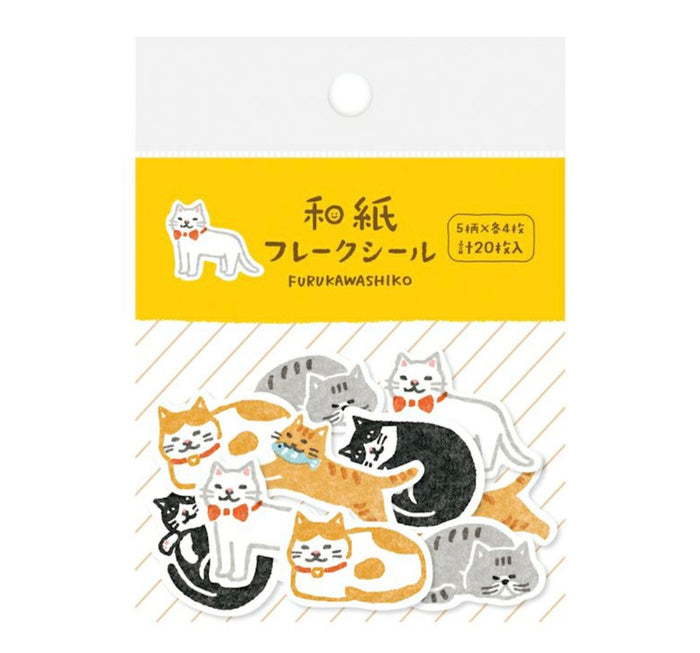 Furukawa Flake Stickers - Cute Cats