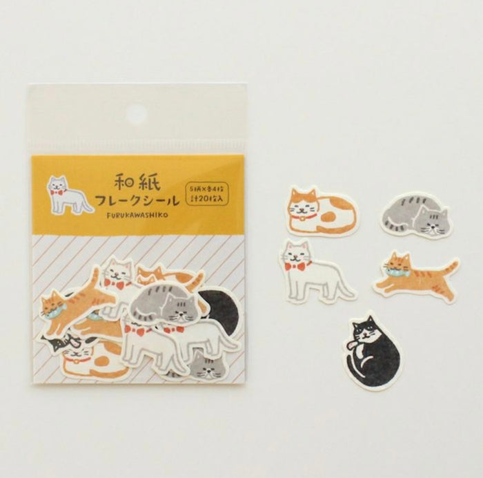 Furukawa Flake Stickers - Cute Cats