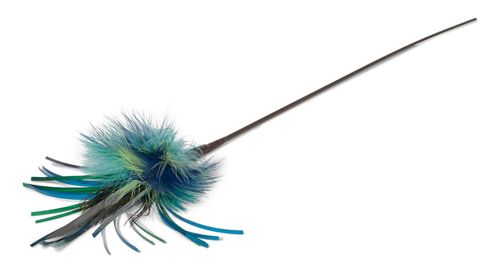36" Long Peacock Sparkler Teaser Wand Cat Toy - GCFAH - 1